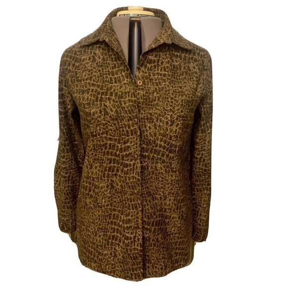 Sag Harbor. Sz 10. Jacket / Heavy Shirt. Reptile Print. Button L/S Cuffs   B52 - Picture 1 of 6